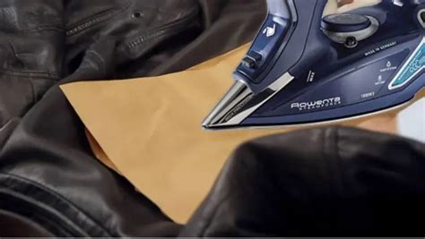 ironing creases from faux leather.